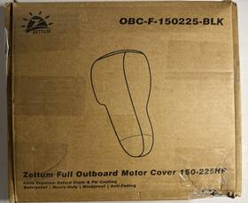 Obc-f-150225-blk Zettum Black 600d Boat Cover Full Outboard Engine For Motor 150-225 Hp