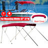 Zho3877688 Bimini Top Bow Boat Cover Burgundy Wide Long 9394824838491