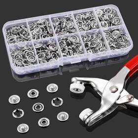 Wzk061601 Zhunipingan Zhunipingansnap Fasteners Kit - 100 Sets Metal Snaps Buttons With Silvery