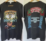 Monsters Of Rock 1987 Bon Jovi Remake Sided Black Shirt Vtg NH22923. Fixed Price $34.99.