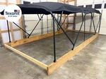 Monster Double Pontoon Boat Bimini Top, Black Powder Coated Frame, Canvas,. Fixed Price $2301.80.