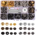 120 Sets Leather Snap Fasteners Kit 12.5MM Metal Buttons Press Studs New. Fixed Price $17.19.