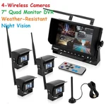 Pyle Wireless Rear View Backup 4-CAMERA 7" Quad Monitor Dvr For Truck Bus Van. Fixed Price $199.00.