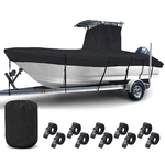 Waterproof Heavy-duty Center Console Black T-top Boat Cover 600D Fabric 17-19FT. Fixed Price $111.39.