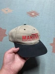 Vintage Strapback Hat Cap Manitou Rough Terrain Lift Trucks Adjustable Tan Beige. Fixed Price $14.00.