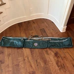 Vtg Long Duffle Bag Travel Case Green Outdoor Rugged Pockets Camp Ski Fly Fish. Fixed Price $115.47.