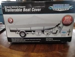 By Shoreline Marine 150 Denier Reflective Polyester Trailerable Boat Cover 14-16. Fixed Price $40.00.