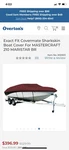 1991-92 Mastercraft 21 Sharkskin Burgandy Westland Boat Cover. (326-FA2). Fixed Price $135.00.