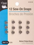 Dritz 80-30-65 Nickel Sew-on Snaps-size 3/0 12/PKG. Fixed Price $7.81.