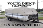 New Vortex Beige/tan 20 Ft Foot Ultra Pontoon Boat Cover W/elastic Seam + Straps. Fixed Price $144.00.