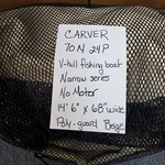 Carver 70N24P V-hull Boat Cover- No Motor 14'6" X 68"BEAM Polyguard-biege- Used. Fixed Price $200.00.