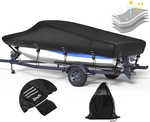 5-PLY 1200D Boat Cover With Storage Bag, Widened Straps For Trailering & Mooring. Fixed Price $89.99.