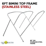 Oceansouth 3 Bow Bimini Stainless Steel Frame - 6FT Long 46" Height. Fixed Price $309.00.