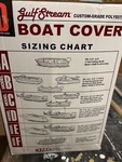 Gulfstream Trailerable Boat Cover 17-19 Ft.. Fixed Price $150.00.