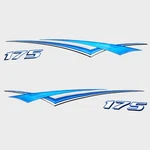 Bayliner Boat Hull Graphic Decals 175 Metallic Blue Stickers (kit). Fixed Price $72.57.