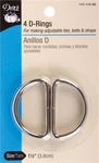 Dritz 117-112-65 Metal "d" Rings 1-1/2" 4/PKG-NICKEL. Fixed Price $9.19.