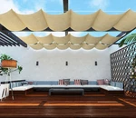 Outdoor Retractable Pergola Canopy Cover Roman Wave Sail For Yard Patio Awning. Fixed Price $168.99.