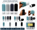 Tsa Approved Silicone Travel Bottles Set Leak Proof Refillable Containers 4 Pack. Fixed Price $10.99.