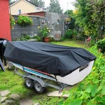 Black Boat Cover V-hull Runabouts Yacht Waterproof 420D 11-13FT. Fixed Price $21.14.