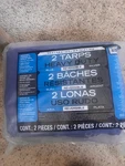 2-PACK Heavy Duty Reversible Tarps 12 X 16 Blue/silver Waterproof Poly. Fixed Price $58.00.
