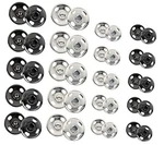 Willrain Sewing SNAPS,120 Sets 8 And 10 Mm,black Silver, Sew-on. Fixed Price $11.20.