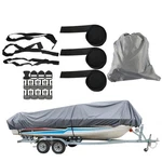 Lablt Boat Cover Gray 600D Marine Grade Polyester Canvas Trailerable Waterproof. Fixed Price $55.92.