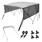 Vevor 4 Bow Bimini Top Boat Cover Detachable Mesh Sides 600D With Frame 85"-90"W. Fixed Price $147.99.