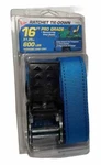 Pro-grade 16 Ft Ratchet Tiedown With Sturdy Blue Strap 600 Lb Working Load Limit. Fixed Price $7.75.