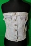 New Love Denim Stipe Tube Top Women Large Western Rodeo Cowgirl Stagecoach Nwt. Fixed Price $26.57.