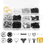 112 Pairs Sewing Hooks And Eyes Closure Set 3 Styles Black, White, Gold. Fixed Price $9.11.
