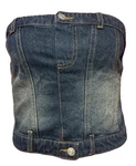 Nwt Blue Dark Denim Western Cowgirl Country Tube Top Size Small Jean Forever 21. Fixed Price $24.93.