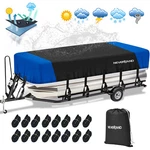 Heavy Duty Pontoon Boat Cover Waterproof Uv Resistant Unviersal Fit 21FT-24FT. Fixed Price $78.99.
