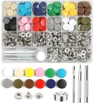 Nxtov 120 Sets Snap Buttons, 15MM Leather Fasteners Kit With Pieces Fixin. Fixed Price $26.34.