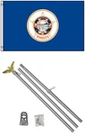 3X5 State Of Minnesota Flag Aluminum Pole Kit Set 3'X5'. Fixed Price $23.88.