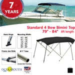 Standard Bimini Top Bow Boat Cover Black 79"-84" Wide 8FT Long W/ Rear Poles. Fixed Price $275.38.