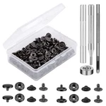 50 Sets Leather Snap Fasteners Kit 10MM Black Metal Buttons Stainles.... Fixed Price $9.63.