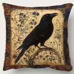 Vintage Raven Wildflower Polyester Plush Pillow Covers Halloween Cushion Case. Fixed Price $11.03.