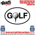 Golf Ball On Tee Oval Printed & Laminated Window Decal Sticker Car Truck Suv. Fixed Price $21.99.