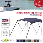 Oceansouth 3 Bow Bimini Top Premium Range Boat Cover 6FT Long With Rear Poles. Fixed Price $203.00.