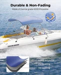 3 Bow Bimini Top Boat Cover 600D Canvas Sun Shade Canopy, Kemimoto,. Fixed Price $144.00.