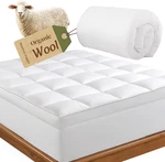 2000GSM Australian Wool Mattress Topper Queen Merino With Cotton Cover. Fixed Price $153.99.