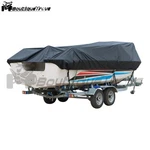 Black Pu 600D Boat Cover 17-19' 96" 600*285CM Fit V-hull,tri-hull, Runabout. Fixed Price $40.20.