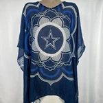Dallas Cowboys Nfl Blue Mandala Star Caftan Poncho Cover Up Women's One Size. Fixed Price $23.99.