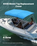 4 Bow Boat Bimini Tops, 600D Polyester Canopy, Waterproof & Sun Protection. Fixed Price $53.62.