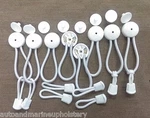 6 White Bungee Shock Cord Clip & Pull Knob "stayput" Tie Down Boat Cover. Fixed Price $50.09.