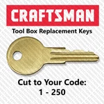 Craftsman Toolbox Key Cut Your Code 1 - 250. Fixed Price $6.99.