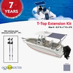 Oceansouth T-top Extension Kit, Boat Stern Shade Extends Up 8.5' 7' Grey. Fixed Price $177.84.