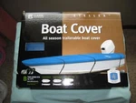 Classic Accessories Stellex All Season Trailerable Boat Cover 14-16FT. Beam 90IN. Fixed Price $69.99.