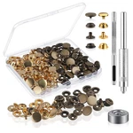 200 Pcs 50 Sets 5/8 Inch 15MM Leather Fastener Kit Tool Snaps For Leathe.... Fixed Price $20.12.