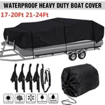 Pontoon Boat Cover Waterproof Heavy Duty Fit 17FT 24FT Long & Beam Up 102". Fixed Price $43.99.
